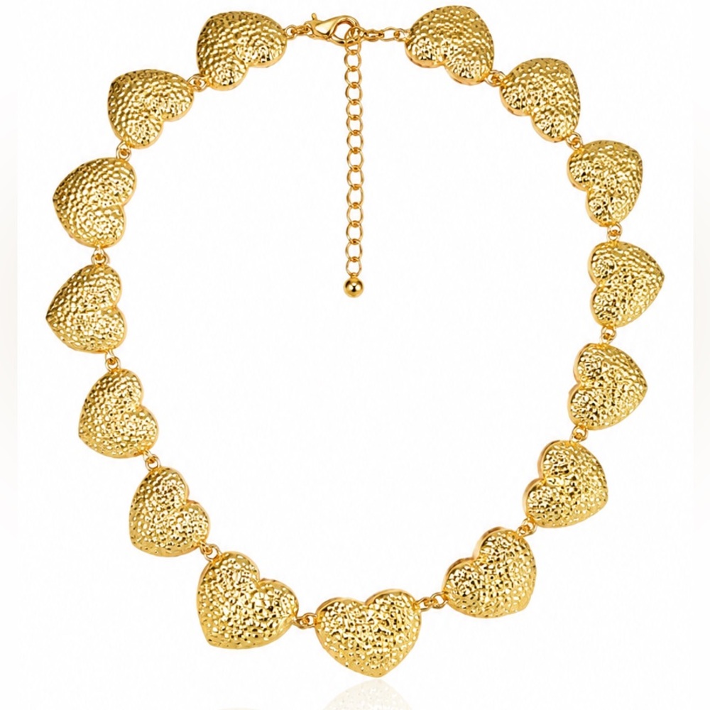 Luxury Gold Heart Link Necklace
